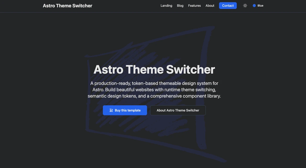 Screenshot of Astro Theme Switcher