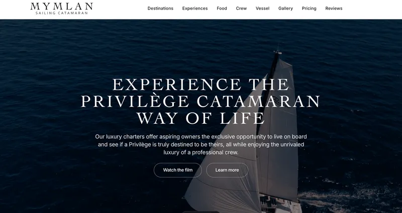 Mymlan Catamaran: Building a Website Worthy of the Charter