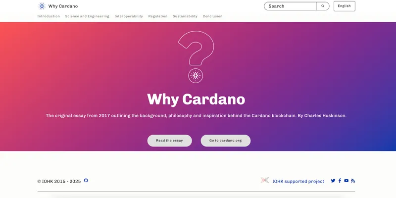 Screenshot of why.cardano.org